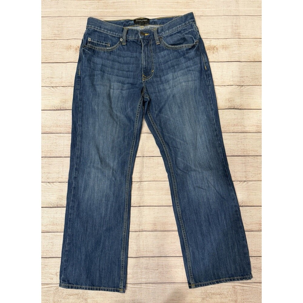 Banana Republic Jeans Men's Medium Wash Denim Stretch Relaxed Straight - 31x30